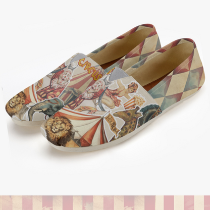 Circus Carnival Slip-On Canvas Shoes Clown Shoes Circus Shoes Carnival Loafers