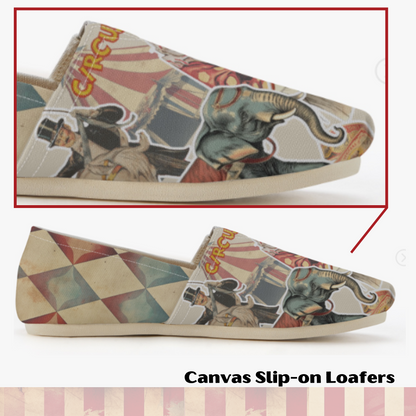 Circus Carnival Slip-On Canvas Shoes Clown Shoes Circus Shoes Carnival Loafers