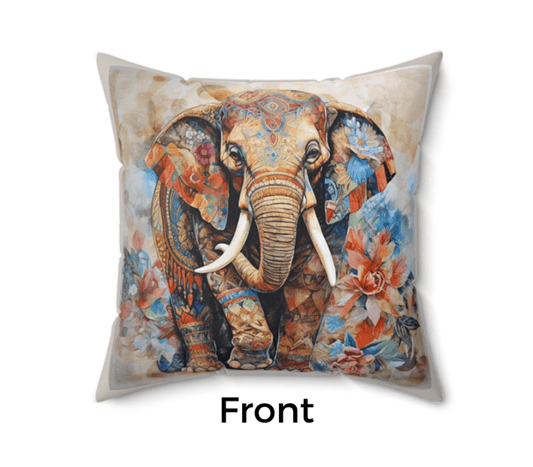 Elephant Throw Pillow, 14in, 16in 18in; Matching Blanket Sold Separately