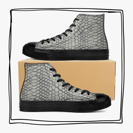 Snake Skin High Top Canvas Shoes Snake Print Sneakers Animal Print Hi Tops Tennis Shoes