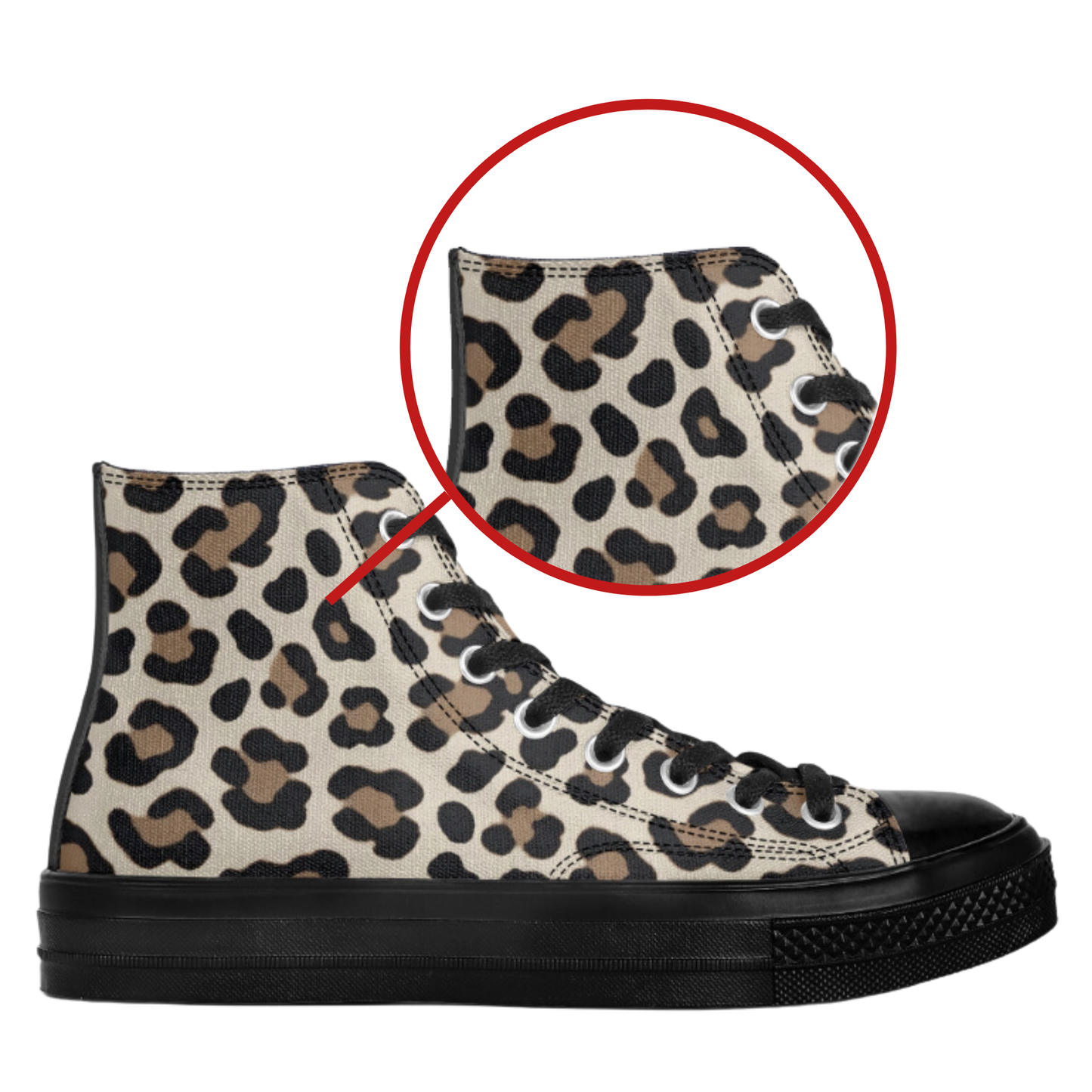 Leopard Print High Top Canvas Shoes Animal Print Tennis Shoes Leopard Sneakers